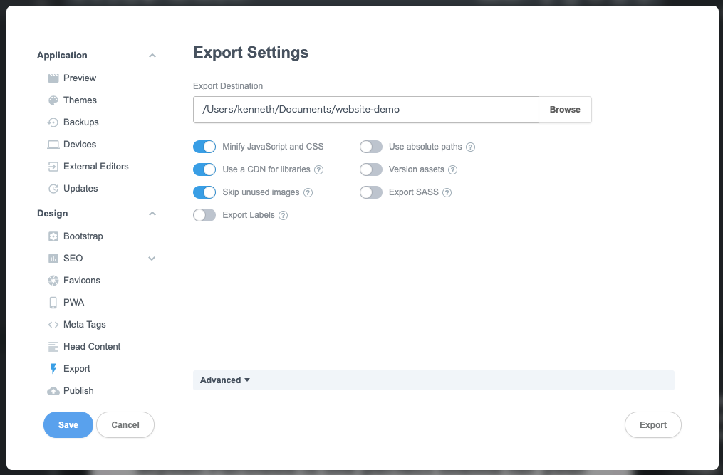 bootstrap-studio-export-project