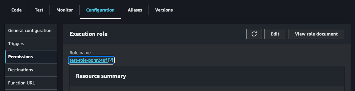 lambd configuration permission